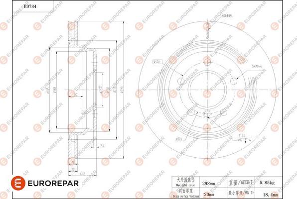 EUROREPAR 1684322680 - Bremžu diski www.autospares.lv