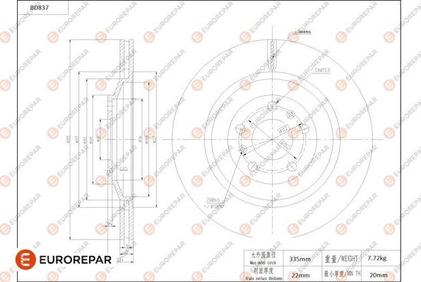 EUROREPAR 1684327980 - Bremžu diski www.autospares.lv