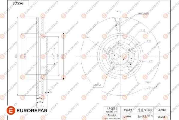 EUROREPAR 1684299880 - Bremžu diski www.autospares.lv