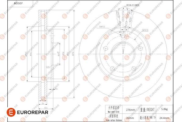 EUROREPAR 1684294980 - Bremžu diski www.autospares.lv