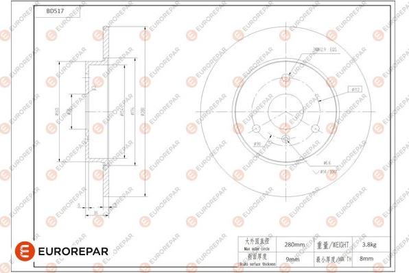 EUROREPAR 1684295980 - Bremžu diski www.autospares.lv