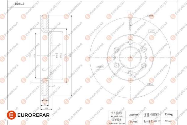 EUROREPAR 1684295780 - Bremžu diski www.autospares.lv