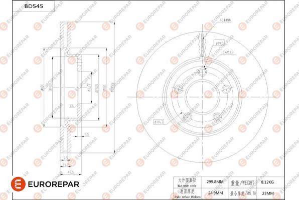 EUROREPAR 1684298780 - Bremžu diski www.autospares.lv