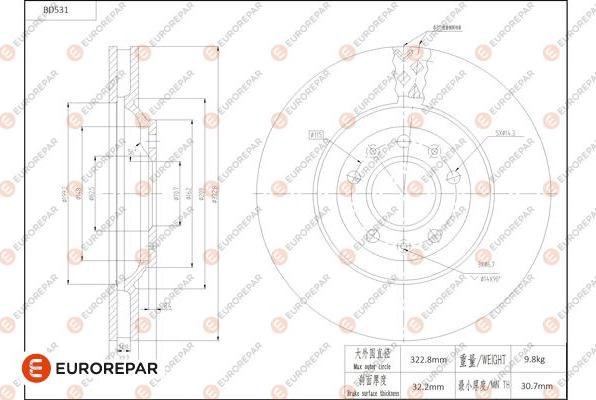 EUROREPAR 1684297380 - Bremžu diski www.autospares.lv