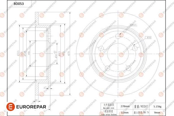 EUROREPAR 1684249580 - Bremžu diski www.autospares.lv