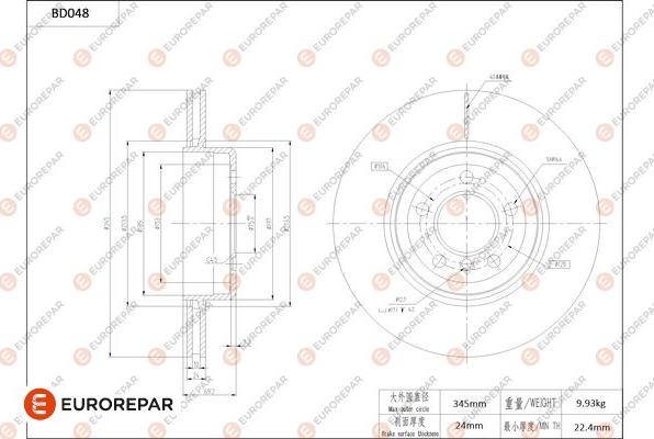 EUROREPAR 1684249080 - Bremžu diski www.autospares.lv