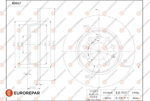 EUROREPAR 1684245980 - Bremžu diski www.autospares.lv