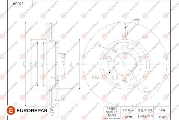 EUROREPAR 1684246780 - Bremžu diski www.autospares.lv