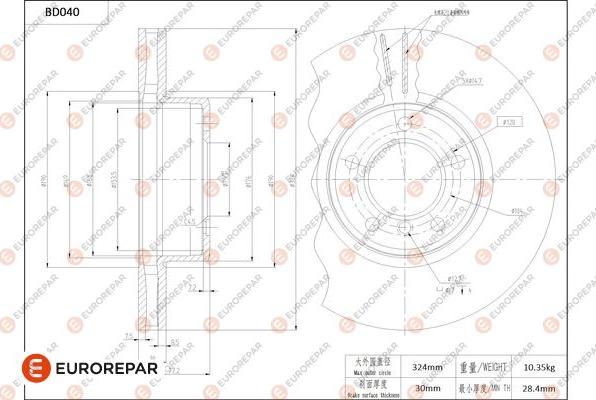 EUROREPAR 1684248280 - Bremžu diski www.autospares.lv