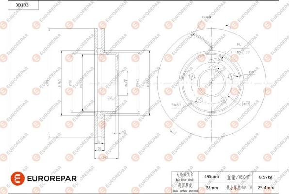 EUROREPAR 1684254580 - Bremžu diski www.autospares.lv