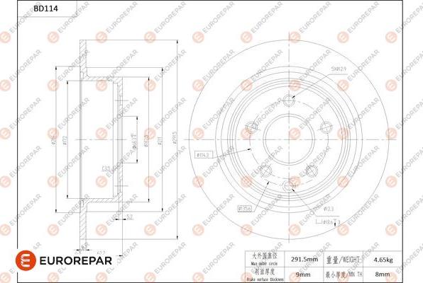 EUROREPAR 1684255680 - Bremžu diski www.autospares.lv