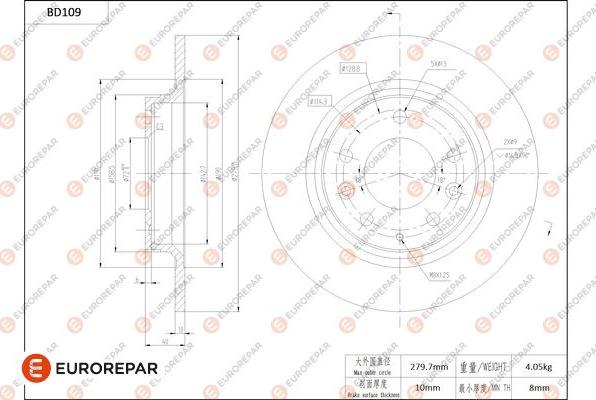 EUROREPAR 1684255180 - Bremžu diski www.autospares.lv