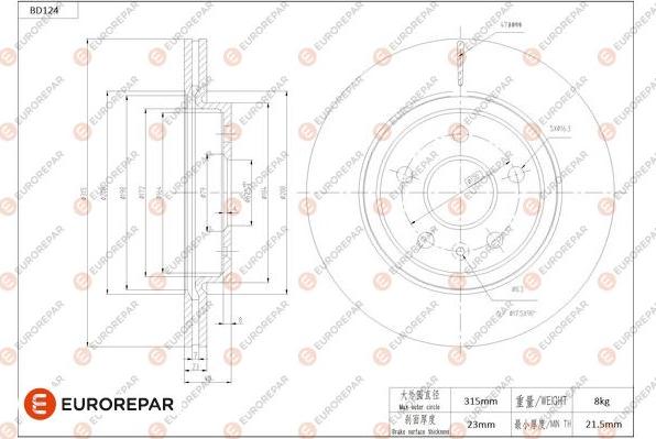 EUROREPAR 1684256680 - Bremžu diski www.autospares.lv