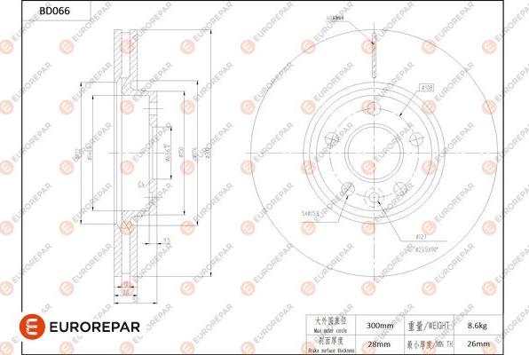 EUROREPAR 1684250880 - Bremžu diski www.autospares.lv