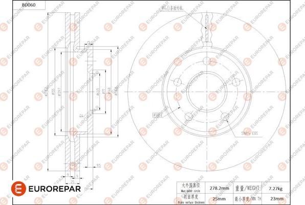 EUROREPAR 1684250280 - Bremžu diski www.autospares.lv