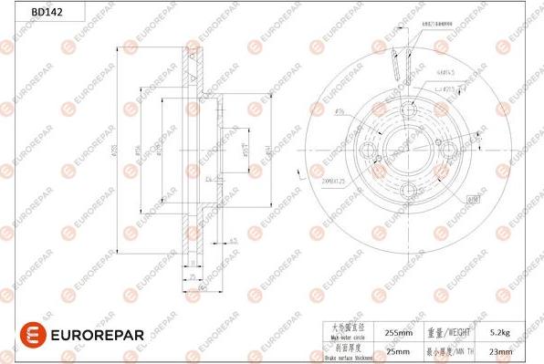 EUROREPAR 1684258480 - Bremžu diski www.autospares.lv