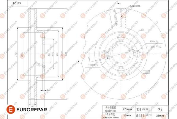 EUROREPAR 1684258580 - Bremžu diski www.autospares.lv