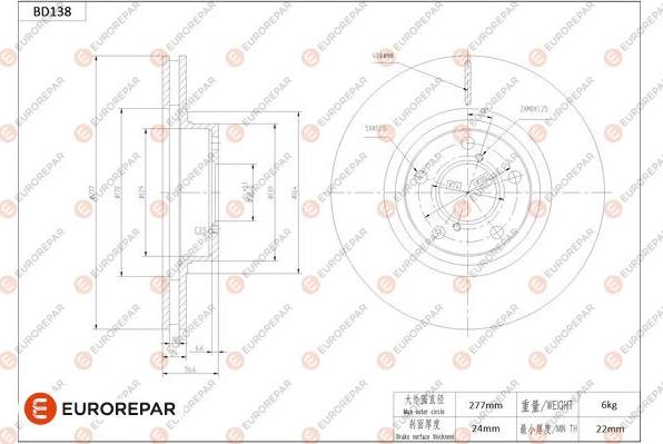 EUROREPAR 1684258080 - Bremžu diski www.autospares.lv