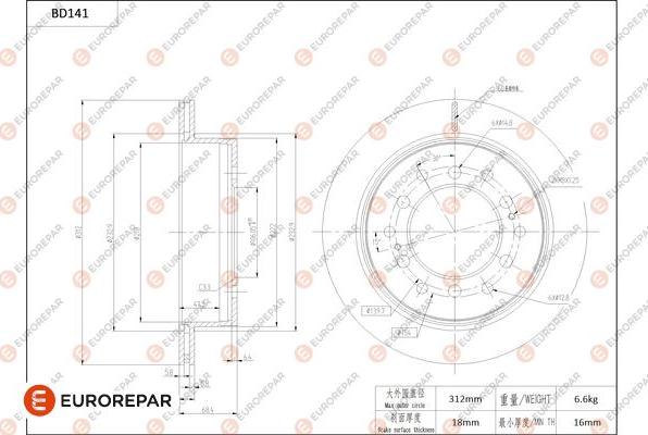 EUROREPAR 1684258380 - Bremžu diski www.autospares.lv