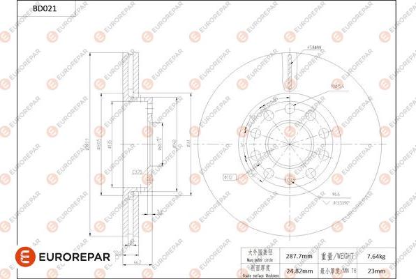 EUROREPAR 1684253180 - Bremžu diski www.autospares.lv