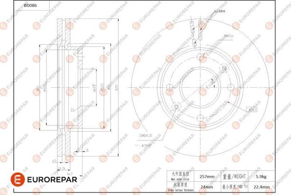 EUROREPAR 1684252880 - Bremžu diski www.autospares.lv