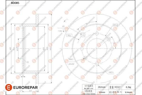 EUROREPAR 1684252780 - Bremžu diski www.autospares.lv