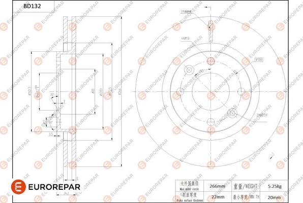 EUROREPAR 1684257480 - Тормозной диск www.autospares.lv