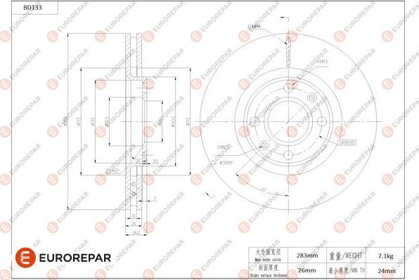 EUROREPAR 1684257580 - Bremžu diski www.autospares.lv