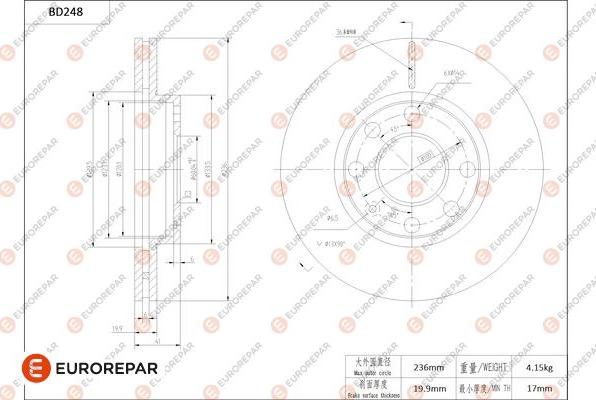 EUROREPAR 1684269080 - Bremžu diski www.autospares.lv