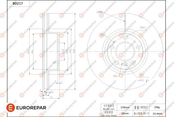 EUROREPAR 1684265980 - Bremžu diski www.autospares.lv