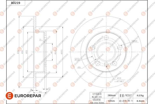 EUROREPAR 1684266180 - Bremžu diski www.autospares.lv