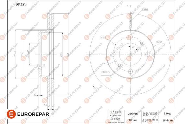 EUROREPAR 1684266780 - Bremžu diski www.autospares.lv