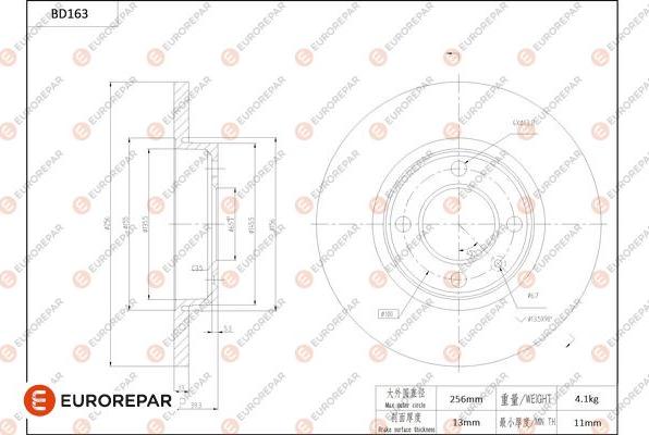 EUROREPAR 1684260580 - Bremžu diski www.autospares.lv