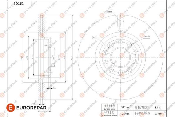 EUROREPAR 1684260380 - Bremžu diski www.autospares.lv