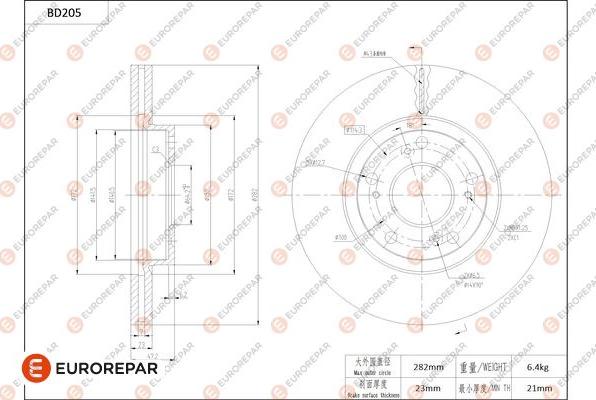 EUROREPAR 1684261580 - Bremžu diski www.autospares.lv