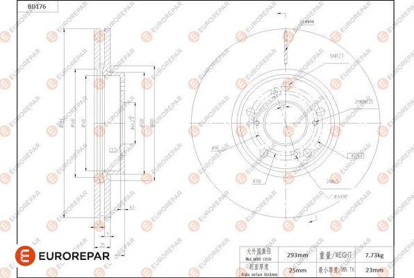 EUROREPAR 1684261880 - Bremžu diski www.autospares.lv