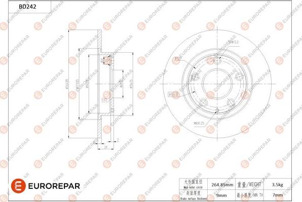 EUROREPAR 1684268480 - Bremžu diski www.autospares.lv