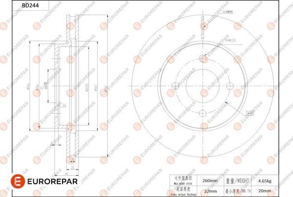 EUROREPAR 1684268680 - Bremžu diski www.autospares.lv