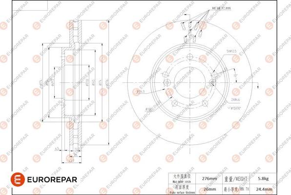 EUROREPAR 1684268080 - Bremžu diski www.autospares.lv