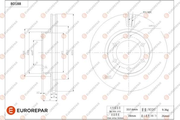 EUROREPAR 1684263080 - Bremžu diski www.autospares.lv