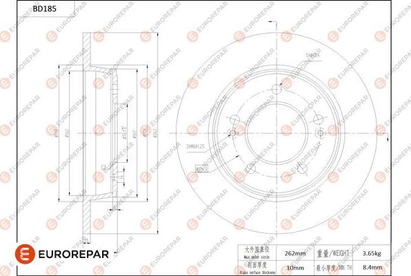 EUROREPAR 1684262780 - Bremžu diski www.autospares.lv