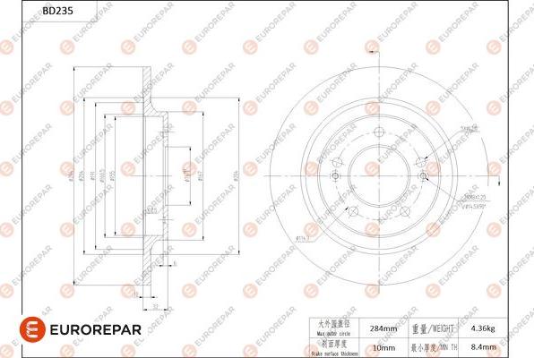 EUROREPAR 1684267780 - Bremžu diski www.autospares.lv