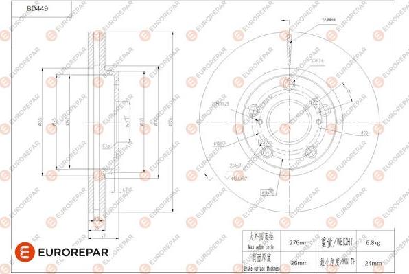 EUROREPAR 1684289180 - Bremžu diski www.autospares.lv