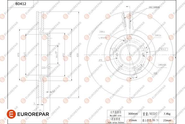 EUROREPAR 1684285480 - Bremžu diski www.autospares.lv