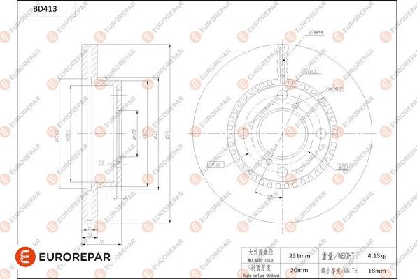 EUROREPAR 1684285580 - Bremžu diski www.autospares.lv