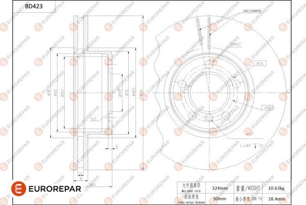 EUROREPAR 1684286580 - Bremžu diski www.autospares.lv