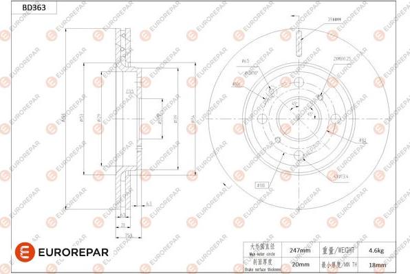 EUROREPAR 1684280580 - Bremžu diski www.autospares.lv