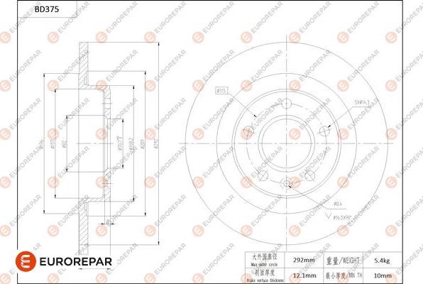 EUROREPAR 1684281780 - Bremžu diski www.autospares.lv