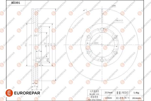 EUROREPAR 1684283380 - Bremžu diski www.autospares.lv