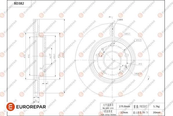 EUROREPAR 1684282480 - Bremžu diski www.autospares.lv